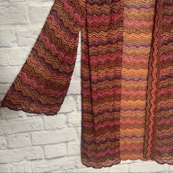 Marina Multicolored Zig Zag Fully Beaded Duster NWT - Picture 11 of 16